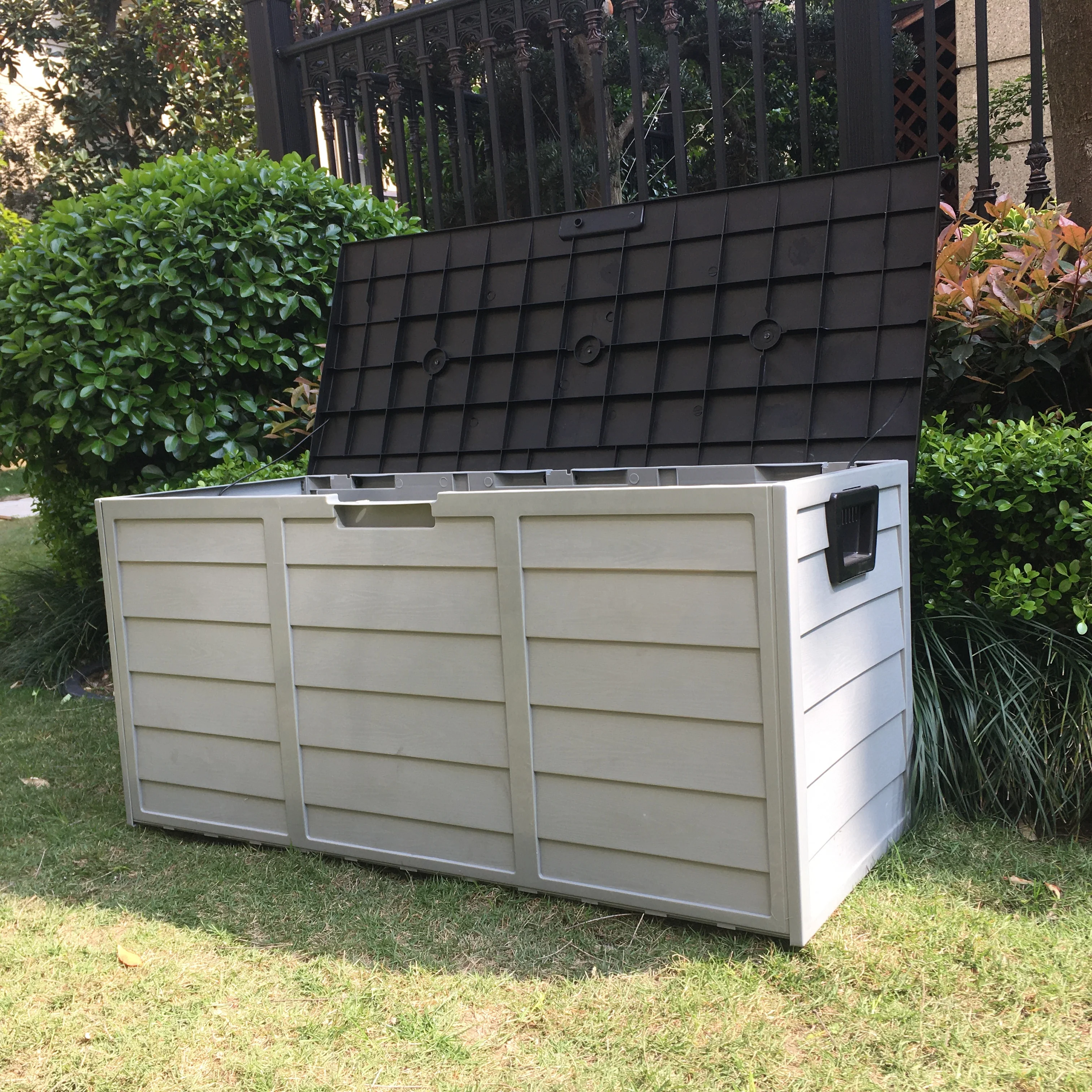 
Large Outdoor Garden Storage Box Wheeled Plastic Foldable Container Trunk 