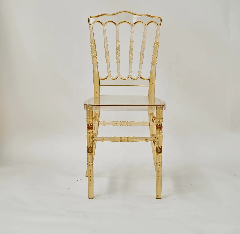 Amber Color Stackable Wedding Event Party Rental Dining Banquet Hotel Hall Napoleon Chair