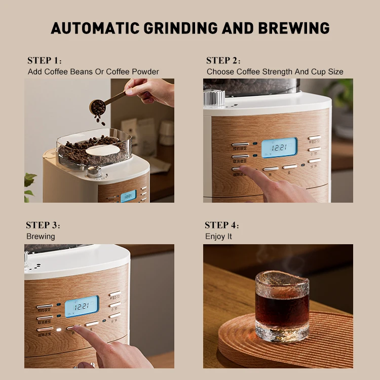 foshan electrical appliances cafeteras profesional maker grinding coffee powder coffee maschines