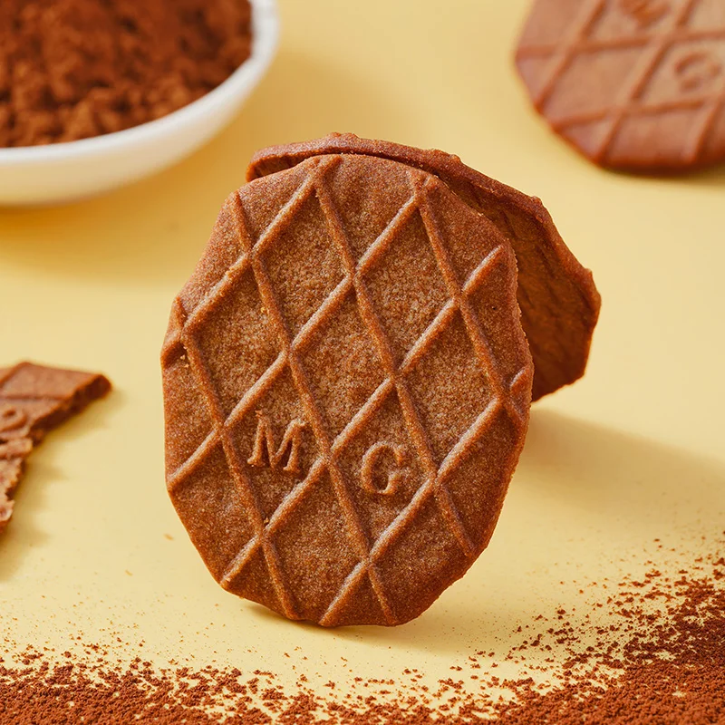 Wholesale Sugar-free Thin Cocoa Chocolate flavor Wafers Biscuit Shortbread Cookies Baked Cracker Individually Wrapped Cookies