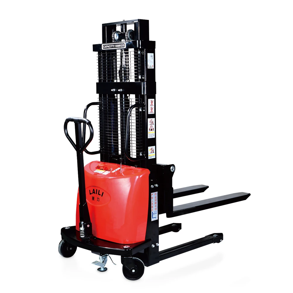 Semi electric powered pallet lift stacker machine