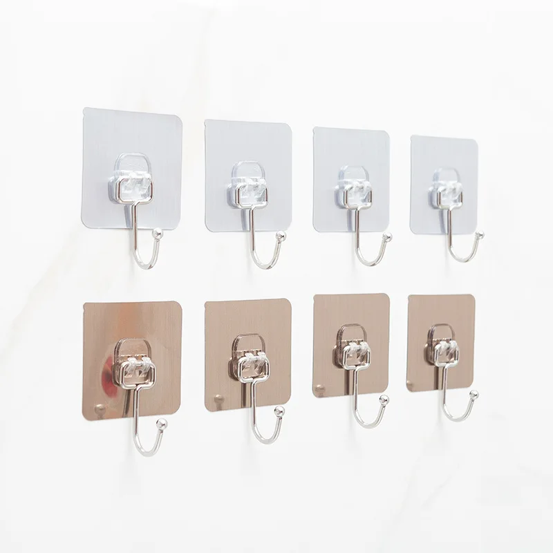 75 wires Strong Loading Bearing Capacity Self-adhesive PVC Sticker Coat Hook Clothes Hanger Neatening Storage