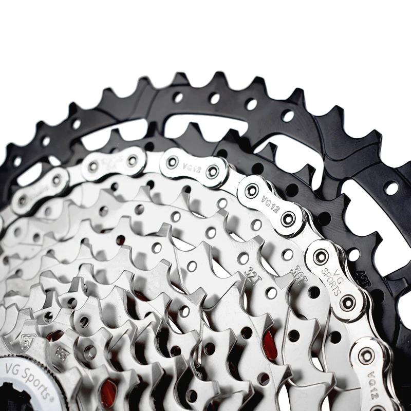 VG Sports Ultralight 12 Speed Bicycle Chain Bike Chain 126 Links Silver Mountain MTB Road Bike Chains