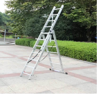 22ft 6.7M High Quality 3 Section Aluminium Step Ladders Industrial  Safety Folding Stair 4 in 1 Multipurpose Extension Ladder
