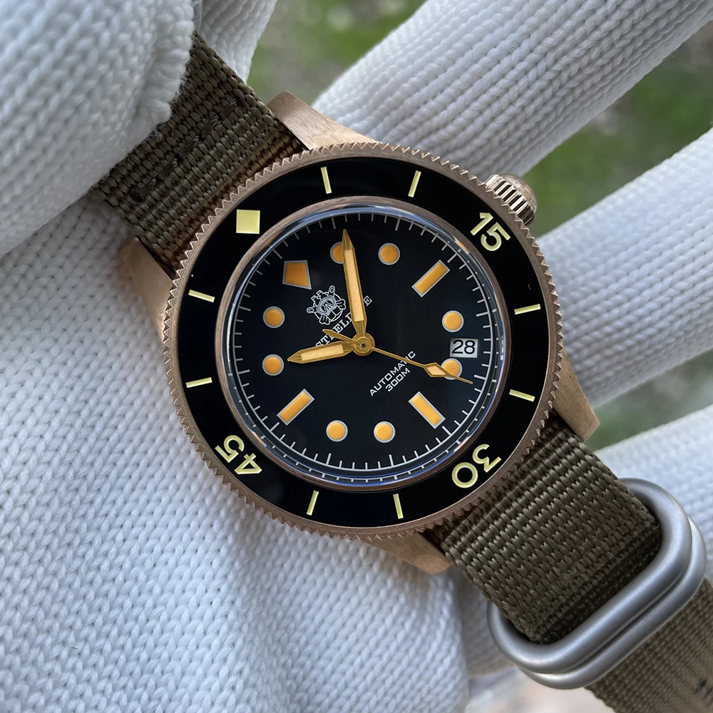 В наличии! Японские автоматические часы SD1952S NH35 с керамической рамкой и бронзовым корпусом, мужские наручные часы для дайвинга