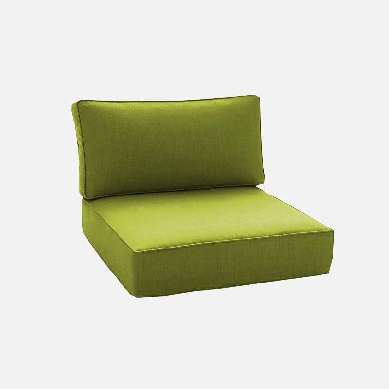Waterproof Durable Fabric Green Outdoor Indoor Patio Chair Deep Seat Cushion Back Cushion For Wooden Furniture Cover