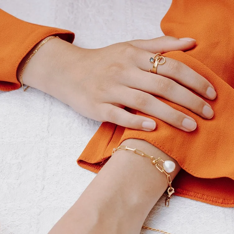 simple style dainty jewelry 14k gold circle charm ring silver 925