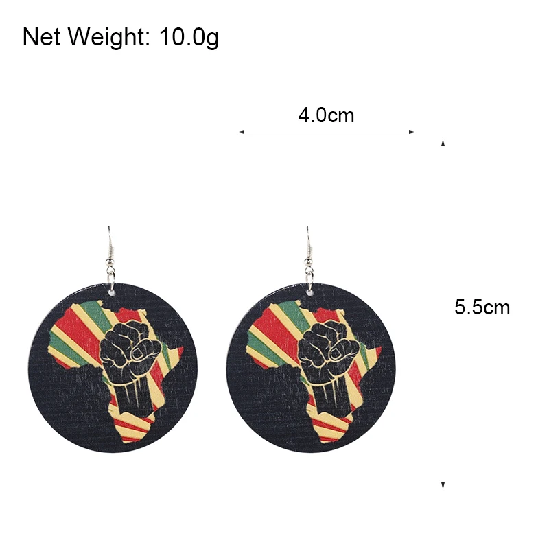 Wholesale Vintage Painted Statement Round African Ethnic Fashion Jewelry Drop Earrings Africa Wooden for Women Wood Jewelry Mix