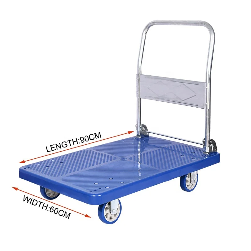 90*60cm load 390kg 5 in silent caster folding storage hand carts trolleys