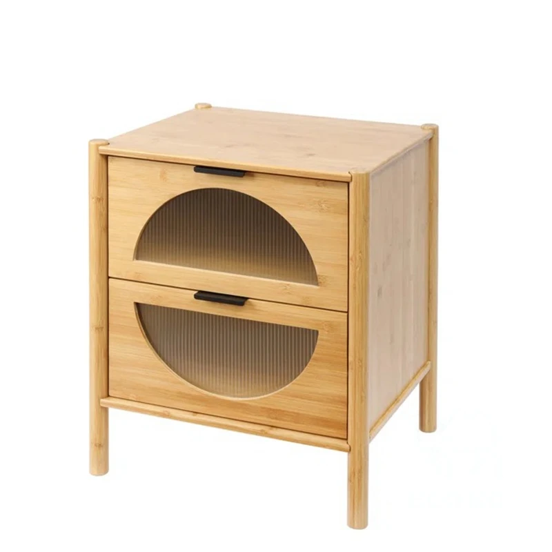 Solid Wood Nightstand Bamboo Bedside Table Bedroom Furniture Bed Side Table