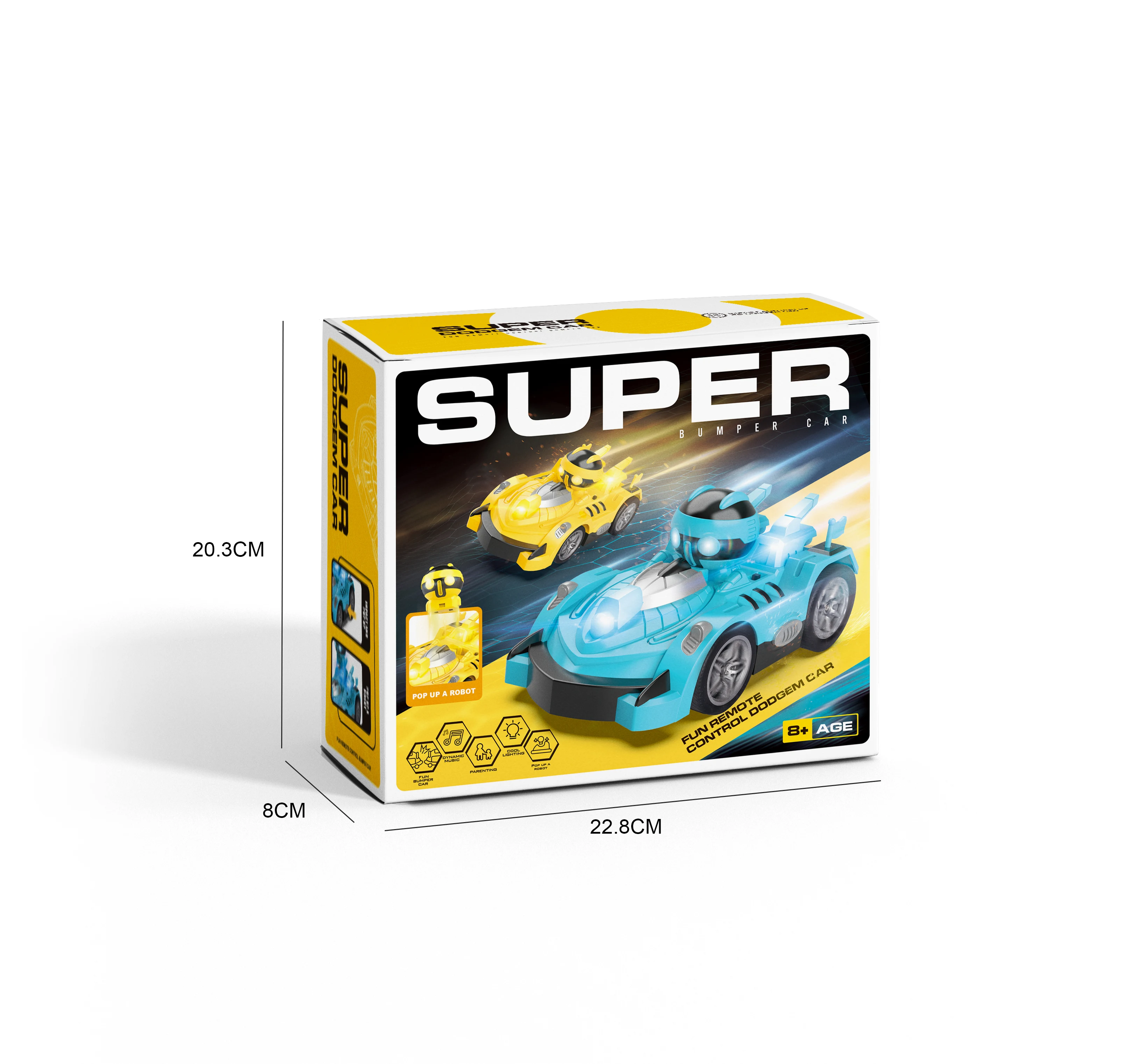 Cartoon remote control catapult bumper car battle racing Karting car vehicle With Lights Music Bump and go ahead Electric car