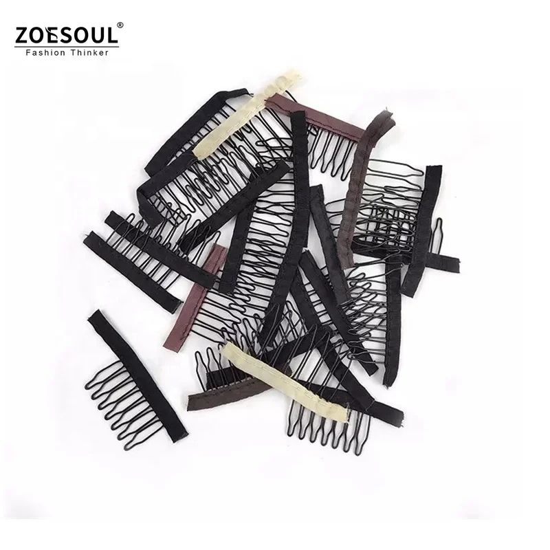 Cheap Steel 5 Teeth Wig Clips Black Stainless Wig Combs For Wig Caps