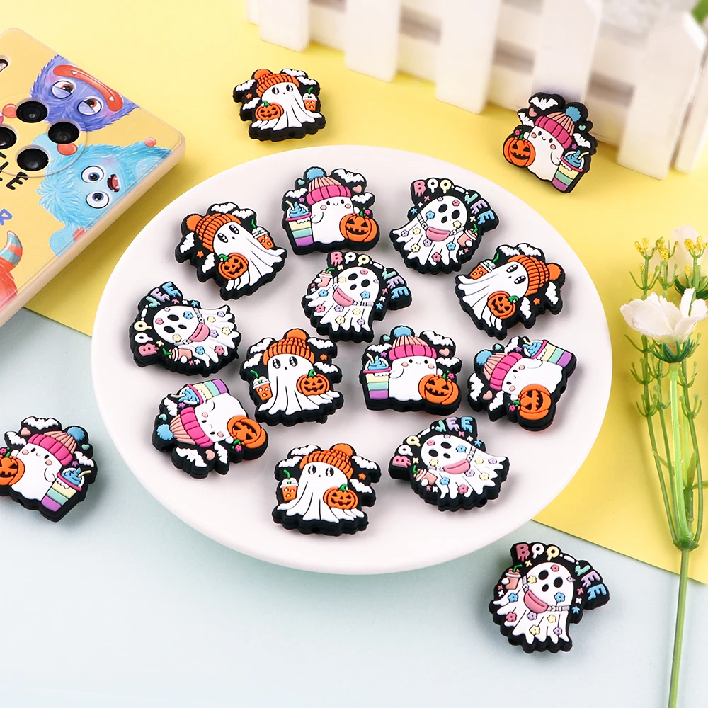 Factory Custom Silicone Beads Wholesale Soft BPA Free Silicone Baby Teether Set Hot Sale Halloween Silicone Focal Beads Toys