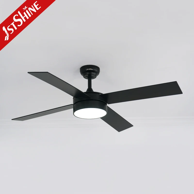 1stshine 52 inch black ceiling fan MDF blade fan light modern led ceiling fan with dc motor
