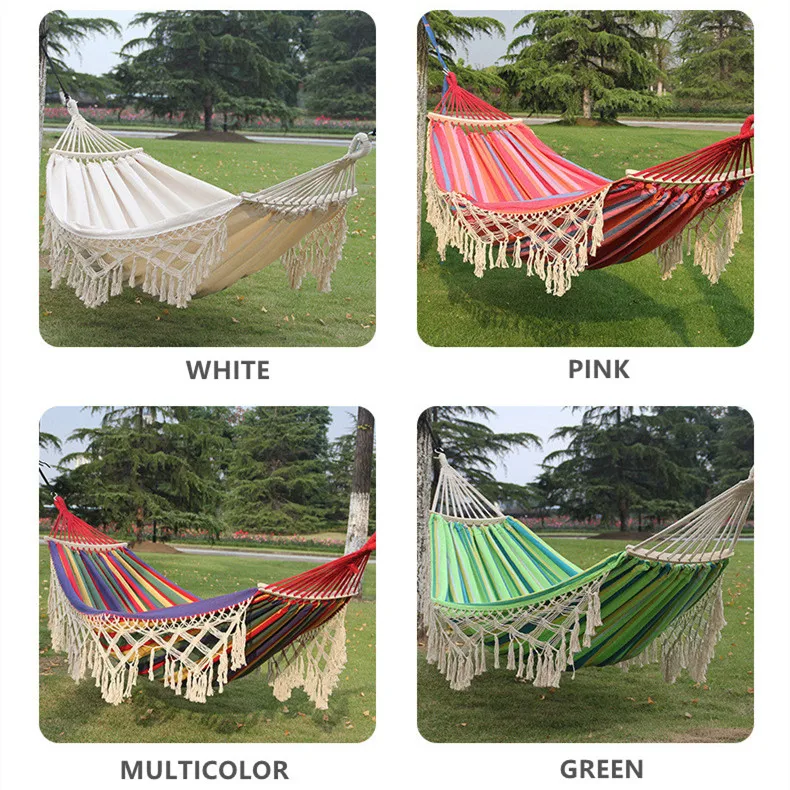 Canvas Hammock Bed Folding Double Hanging Nylon Wholesale Swing Portable Outdoor Camping Hammock