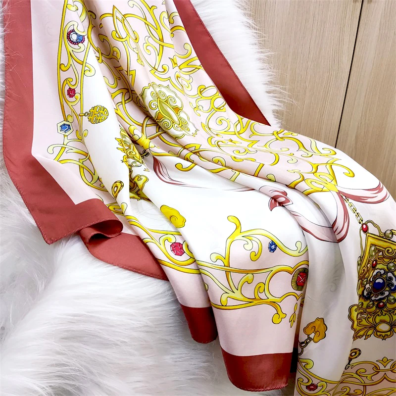 Wholesale Neckerchief Shawl Scarf Ladies Custom Luxury Designer Hijab Women Scarfs