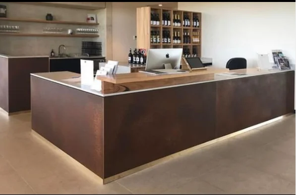 High Quality Waterproof Liquid Metals Building Wall Background Panel Brown Rust Liquid Metal Panel