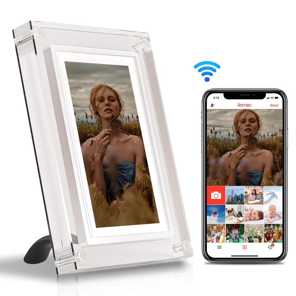 Automatic Rotation Function Factory 5 inch Advertising Player Art Acrylic Digital Photo Picture Frame with Battery