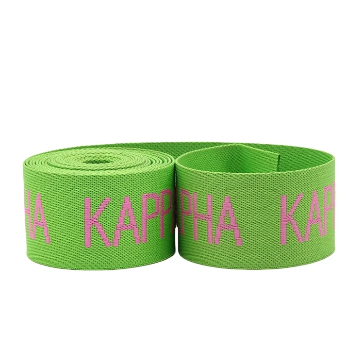 Professional manufacturers 38 mm non elastic Letter Jacquard woven Polyester-Cotton Webbing belt For Garment Bag Strap