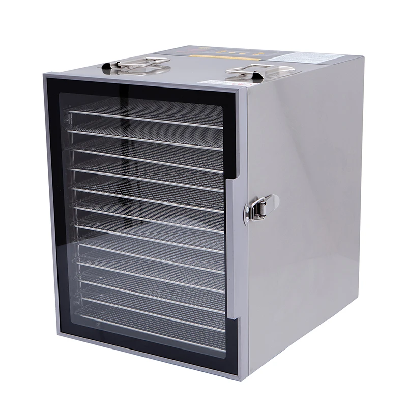 12 Trays Commercial Use New Electric Stainless Steel Food Dehydration Machine Vegetable Fruit Herb Meat Drying Dehydrator Dryer