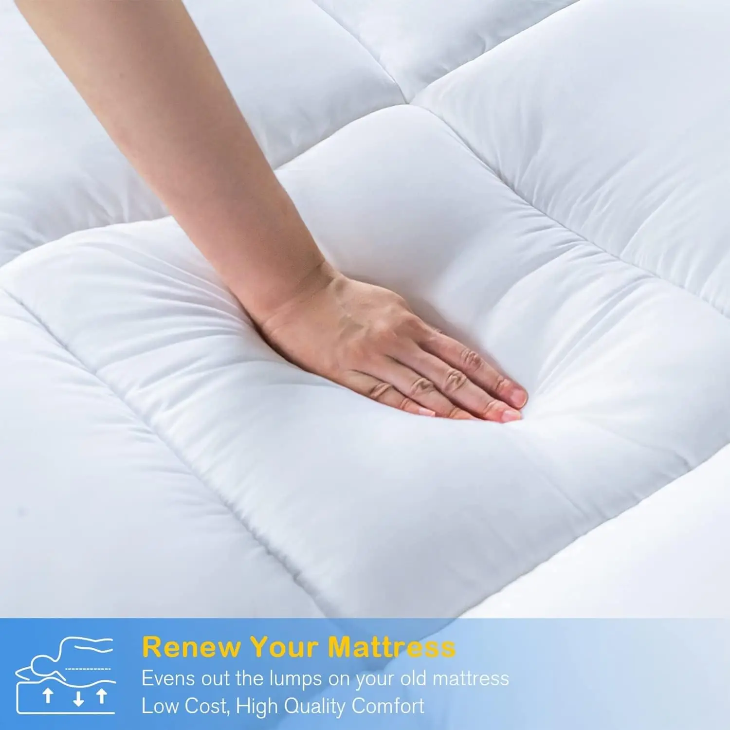 Microfibre Mattress Topper 4 Inch/10 cm Supersoft Box Stitched and Elasticated Corner Straps