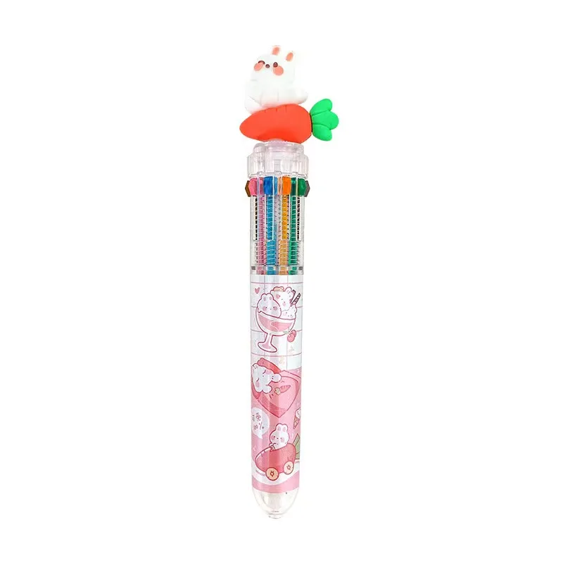 New cute color cartoon ballpoint pens with custom logo  Multi-functional student press ballpoint pen