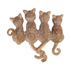 Resin home decorations resin animal figurines four units colors cats group wall hanging sculptural gifts