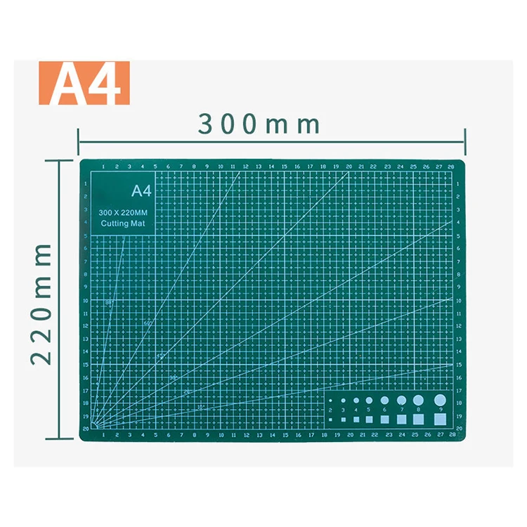 Green/Black Professional Self Healing 5-Ply Double Sided Durable Non-Slip PVC Cutting Mat Gre A4 Custom Size 22*30Cm Cutting Mat