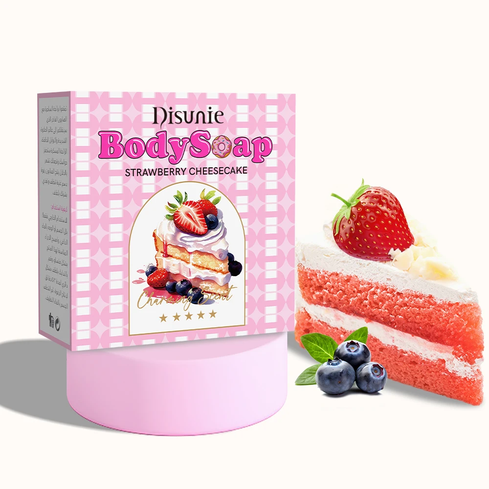 Disunie Factory Strawberry Cheesecake Soap Mountain Tea Seed Oil Skin Brightening Body Care Cleaning Soap For Dull Skin