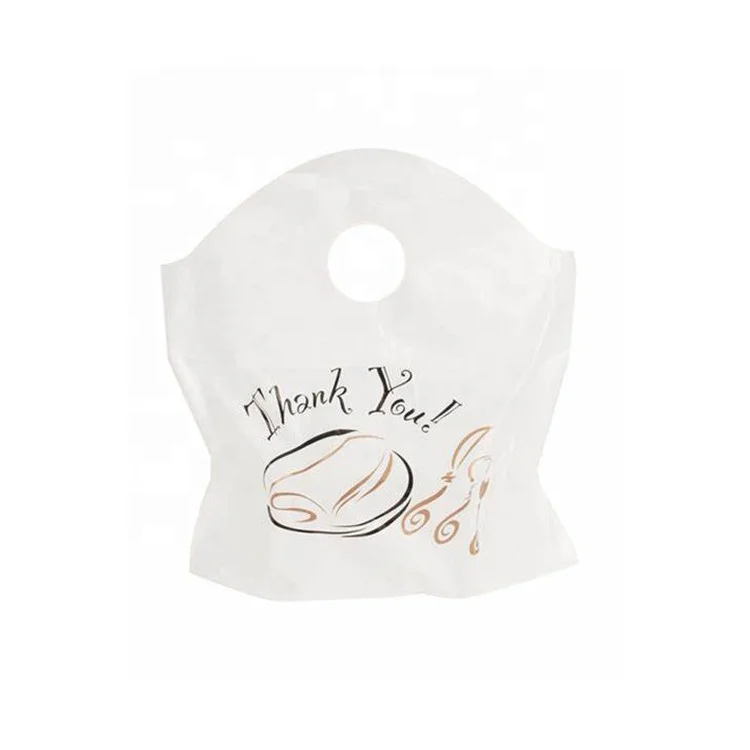 HDPE  LDPE poly reusable wave top tote handle plastic takeout delivery  bags for restaurant shop