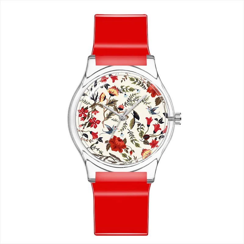 WJ-10926 Creative Harajuku Children Printed Student Watch Japanese Movement Waterproof Plastic Watches