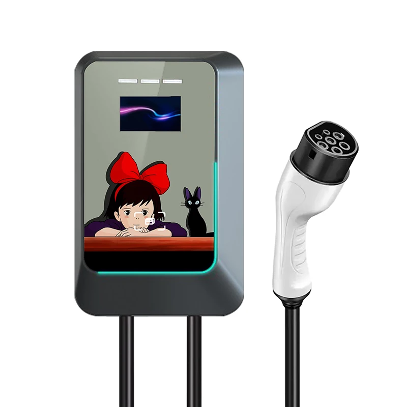 7kW 32A Single Phase AC E V Charging Station Adorable Totoro and Spirited Away Themed Shell for Personalized EV Charging
