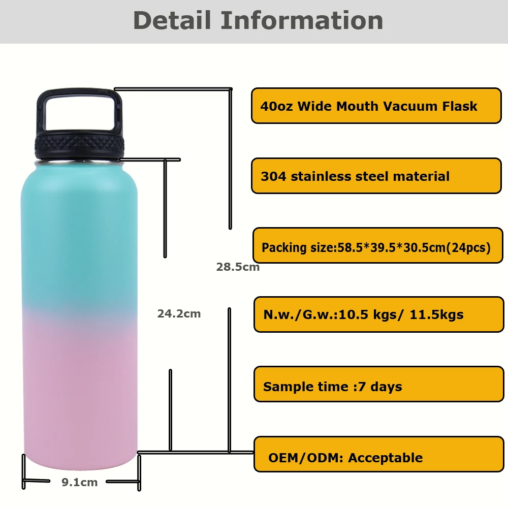 128oz 87oz 64oz Stainless Steel Double Wall Insulated Thermal Jug Outdoor Ice Cold One Gallon Beer Growler