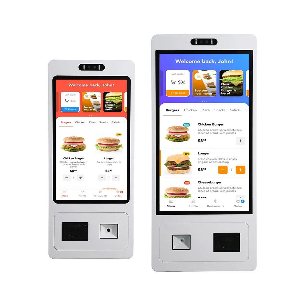 32 Inch Payment Kiosk with Printer Scanner and Camera Vertical Self Ordering Check Out Kiosk