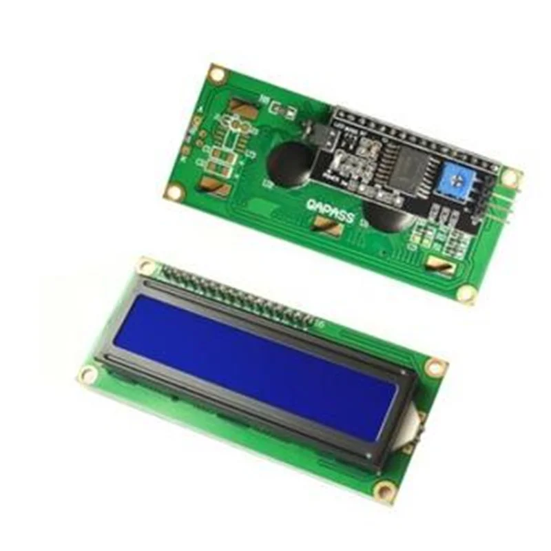 Blue Screen Yellow and green screen IIC/I2C 1602 LCD module LCD1602A Blue screen with module behind