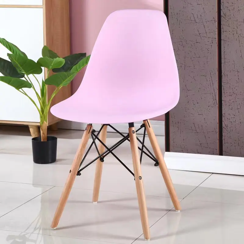 Hot sale wholesale custom wooden outdoor designer plastic dining chair with wood legs