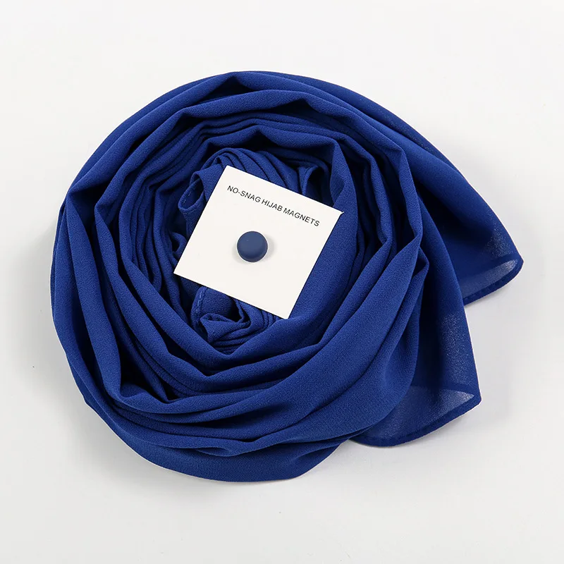 TMF-8R045   Fashion New Plain Hijab Scarf All Match Muslim Headscarf Hijab Pearl Chiffon Hijab Shawl With Magnet