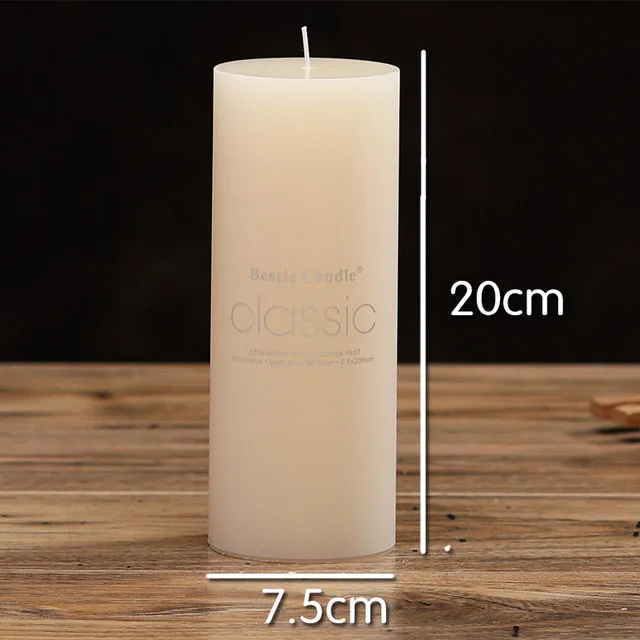 Direct Supplier Style Sparkling 7.5*40Cm White Pillar Candle Mini For Art