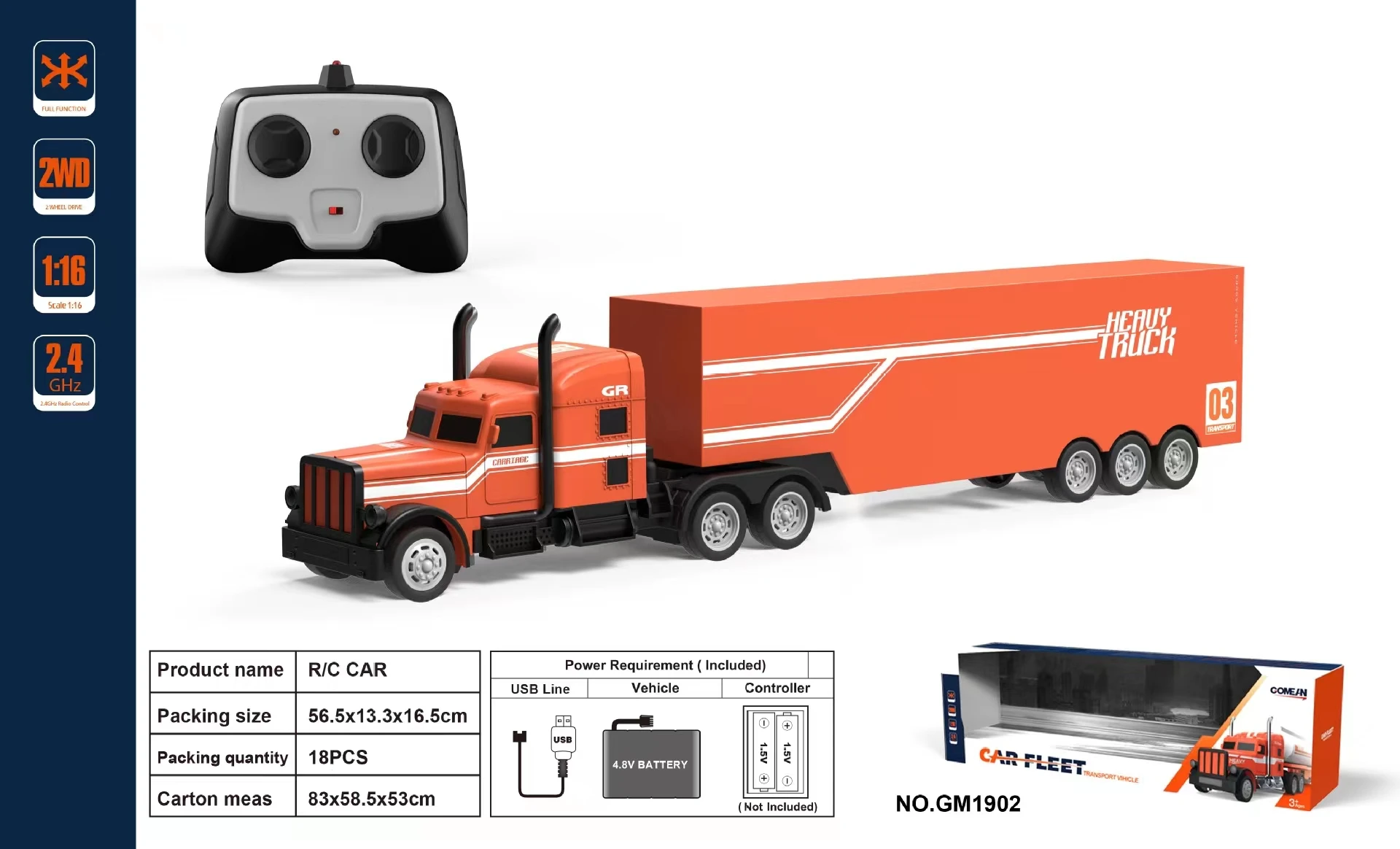 Лидер продаж, детский игрушечный автомобиль, 1/16 с дистанционным управлением, 30 метров, детский игрушечный автомобиль, контейнер, грузовик, игрушка