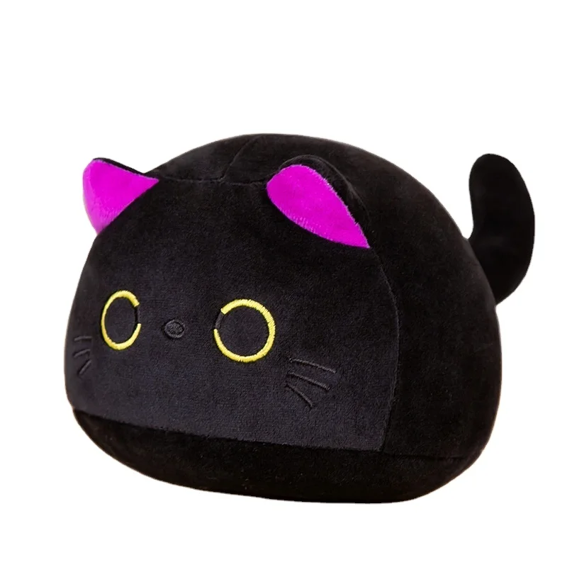 Hot Selling Stuffed Animal Black Plush Cat Custom Kawaii Black And White Stuffed Cat