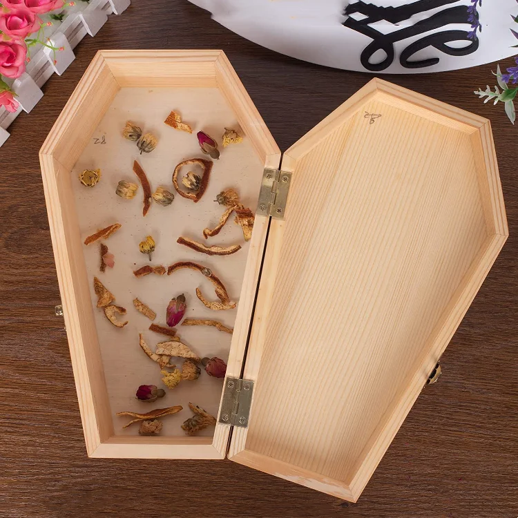 personalized coffin type pet cat ashes box contracted design wood carving with cross dog ashes box