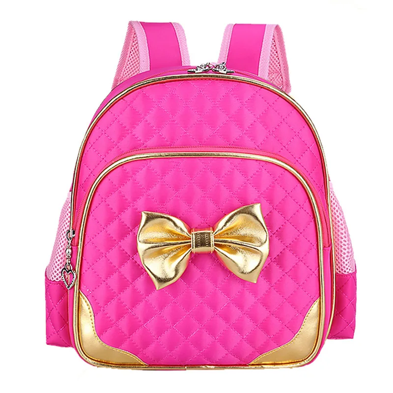 Wholesale Candy Pink Mini Backpack Knot Accessories Custom Kids Backpack
