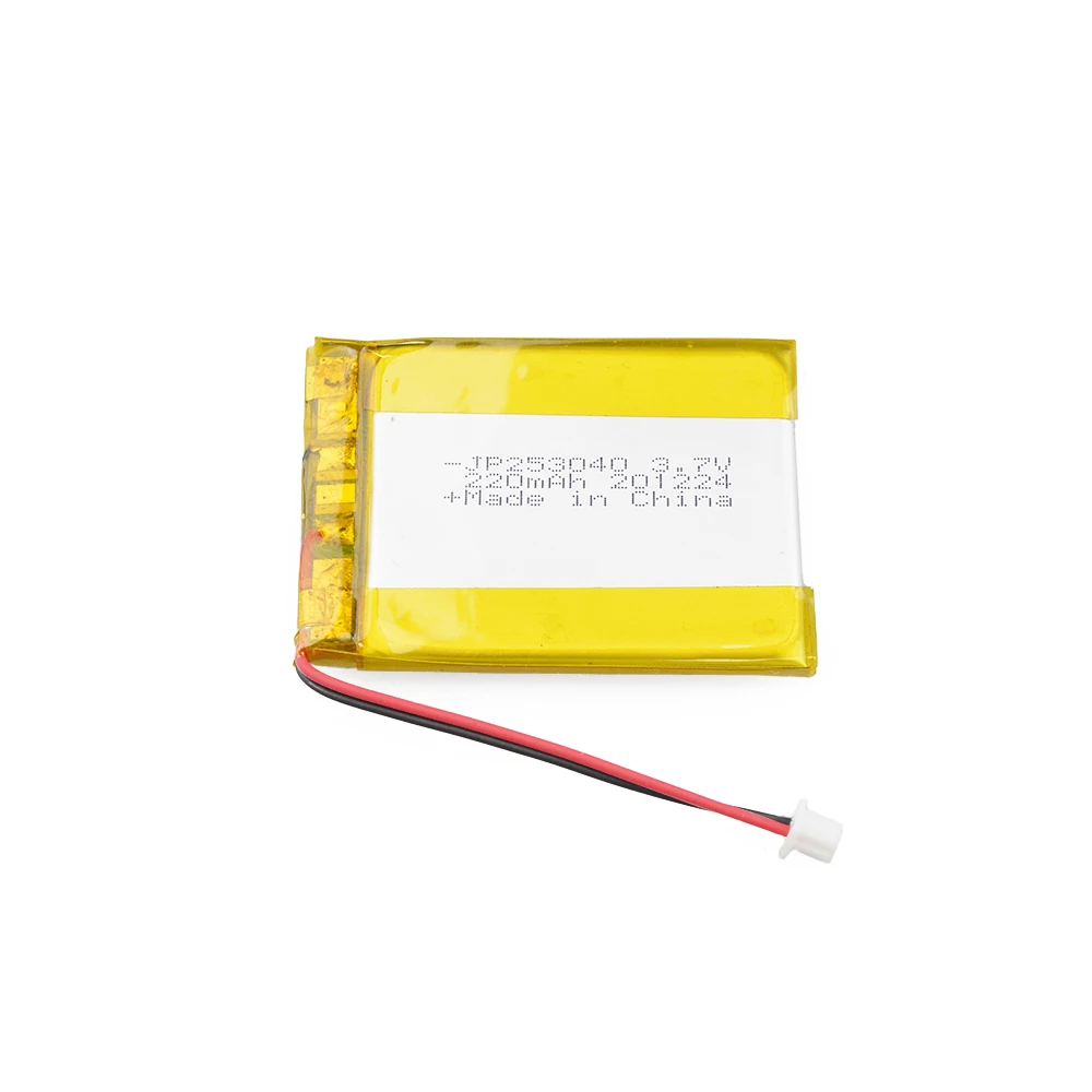 rechargeable ultra thin battery 2.5mm thickness 253040 220mAh battery with pcb