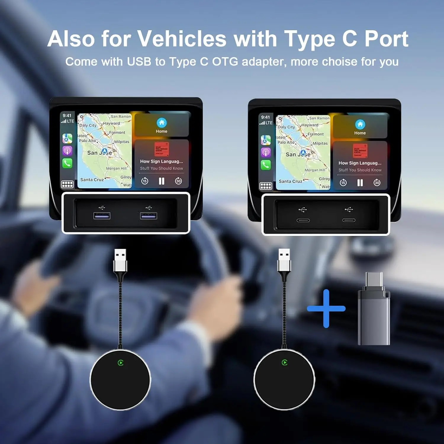 BOYI Wireless Carplay Adapter Converts For Iphone CarPlay for Factory & Aftermarket Systems for Superior Performance