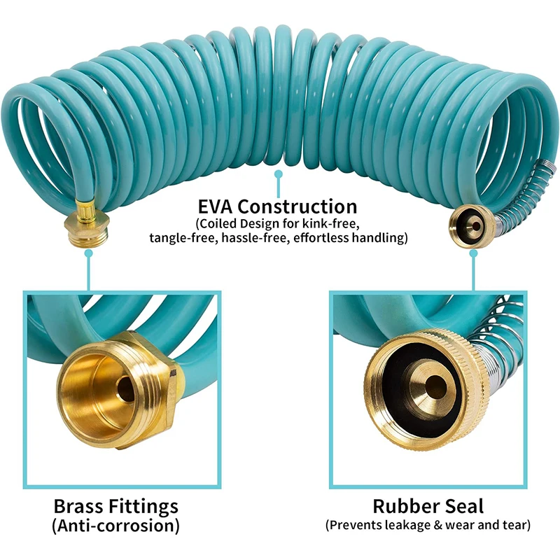 Flexible Lightweight Coil Garden Water Hose for Easy Irrigation