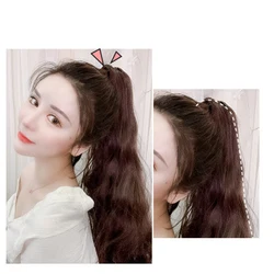 Manufacturers Wholesale Ponytail Grab Pony Tail Wig ,Braid Corn Ironing Wigs,  Piece Web Celebrity Binding Style Long Curly Hair