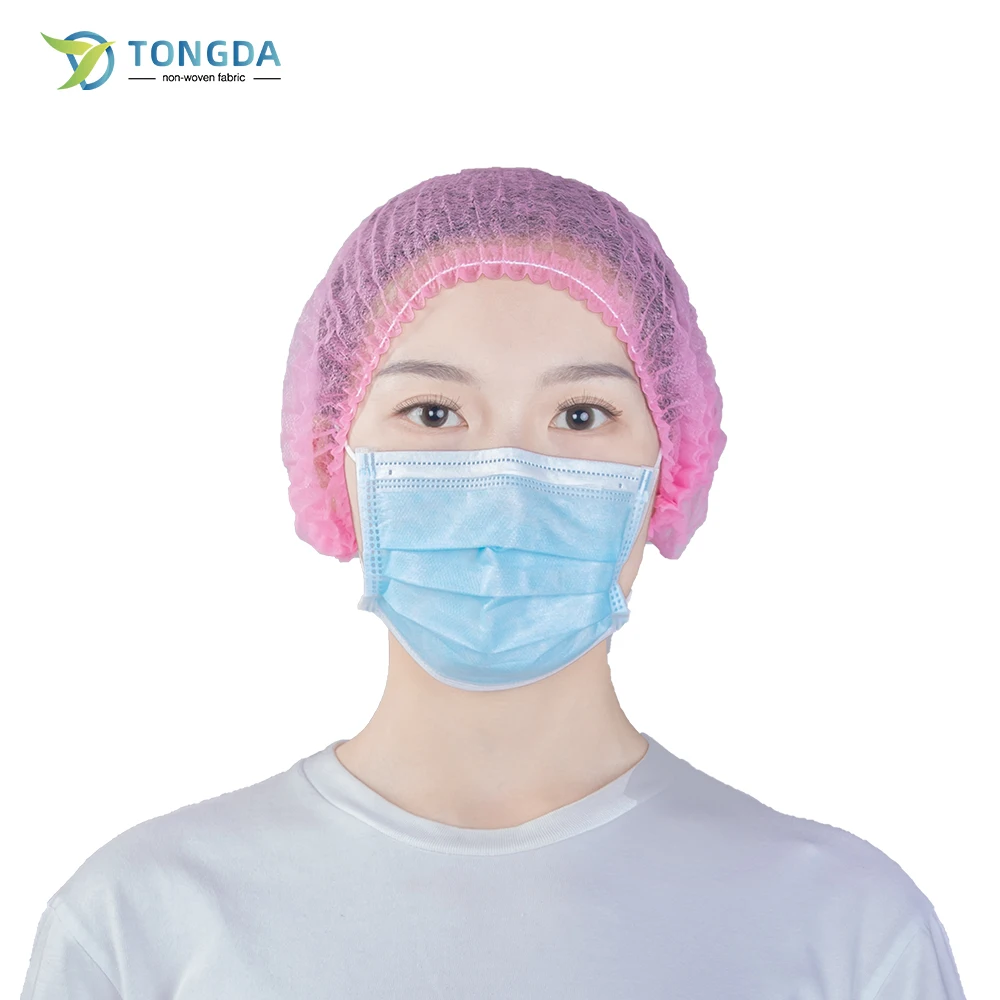 Cheap Disposable Hairnet Non Woven Bouffant Clip Mob Cap