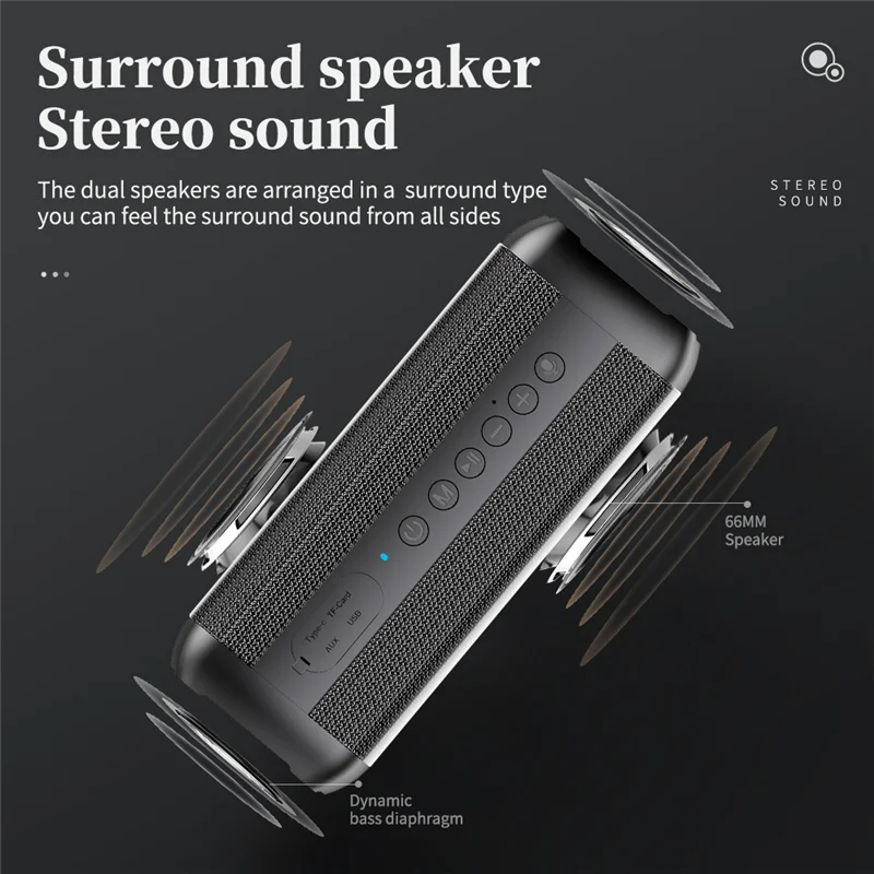 IPX7 Waterproof Wireless Speaker Spikar Subwoofers High Level Power Speaker & Horn 60W Sound Equipment Amplifiers