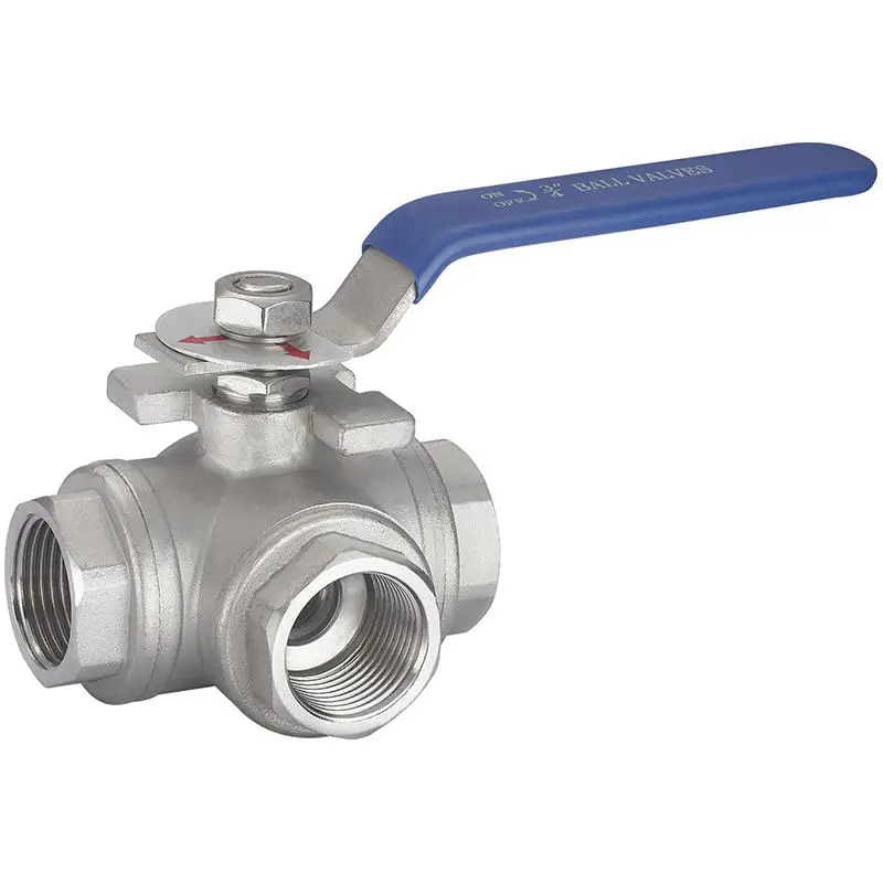 1000wog L Port Cf8m Stainless Steel 304 Ss316 Screw End Cf8 3way Long Handle ball valve ball 3way ball valve