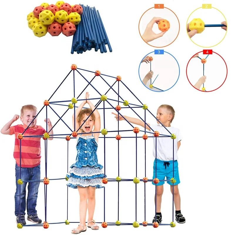 158pcs Children Puzzle Building Blocks-Fortress Construction Hand-Brain Coordination Exercise Parent-Child Play Customizable